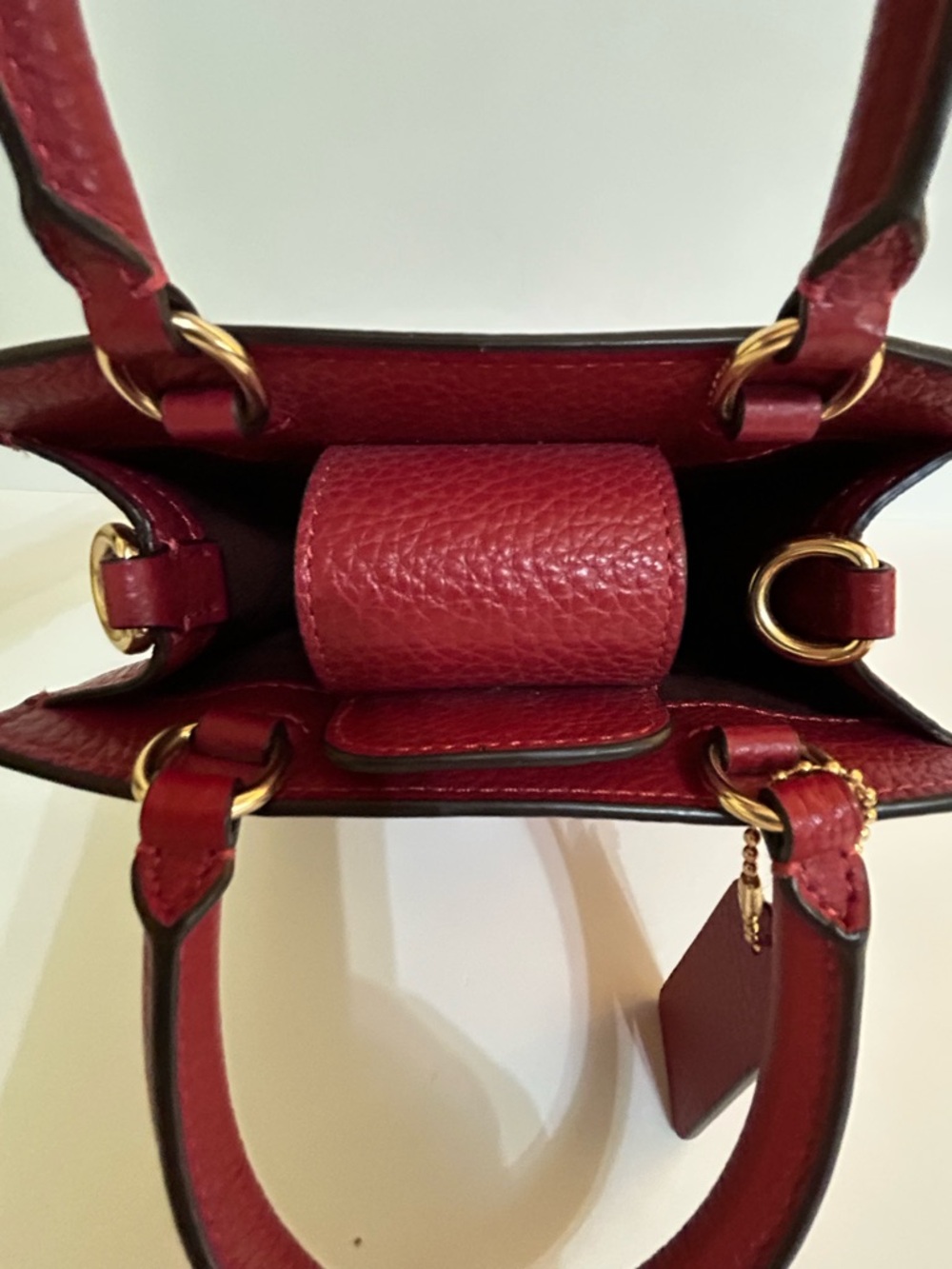 COACH Mini Pepper Red Leather  Crossbody Satchel Handbag - Picture 9 of 13